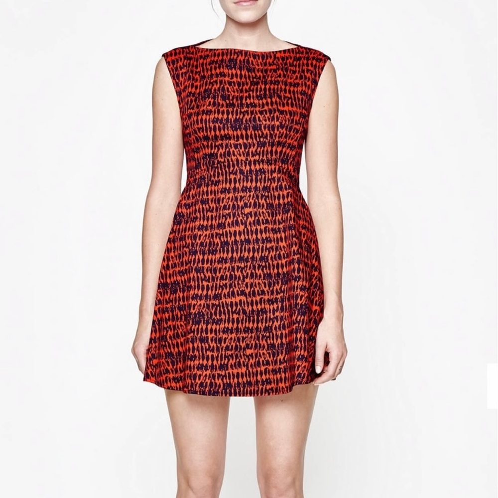French Connection Red and Black Patterned Mini Dress